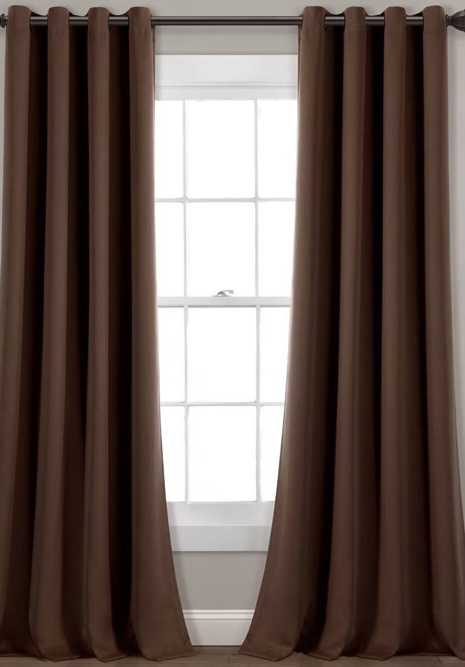 Lush Decor Insulated 100% Blackout 52x84" Curtains Set Brown